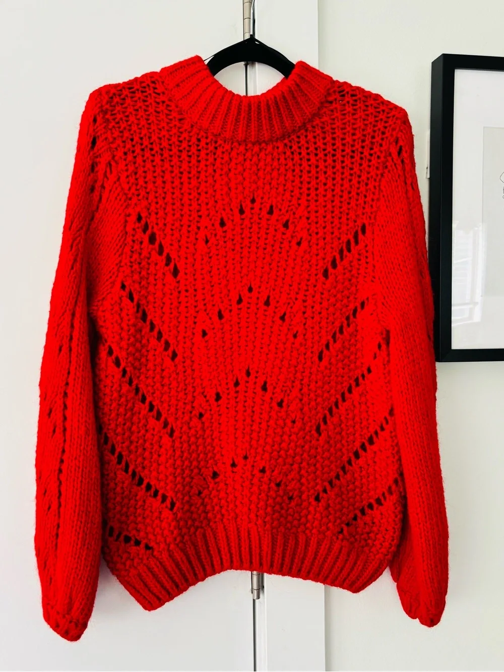 NWOT H&M knitted Jumper red wool/alpaca blend size medium women's